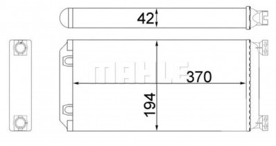 AH130000P Радиатор отопителя 370*190*43