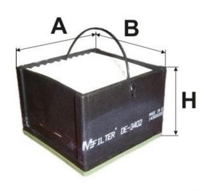 DE3402 Элемент фильтра  SEPAR 76x76x54