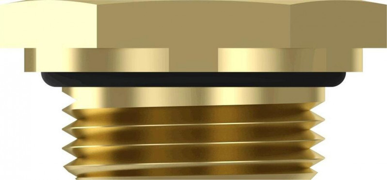 8930220154 Фитинг пробка-заглушка резьбовая M22*1,5 с резиновым уплотнителем бронза — 2